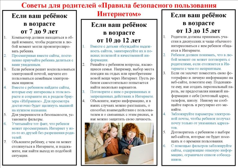 Интернет для детей. Памятка для родителей
