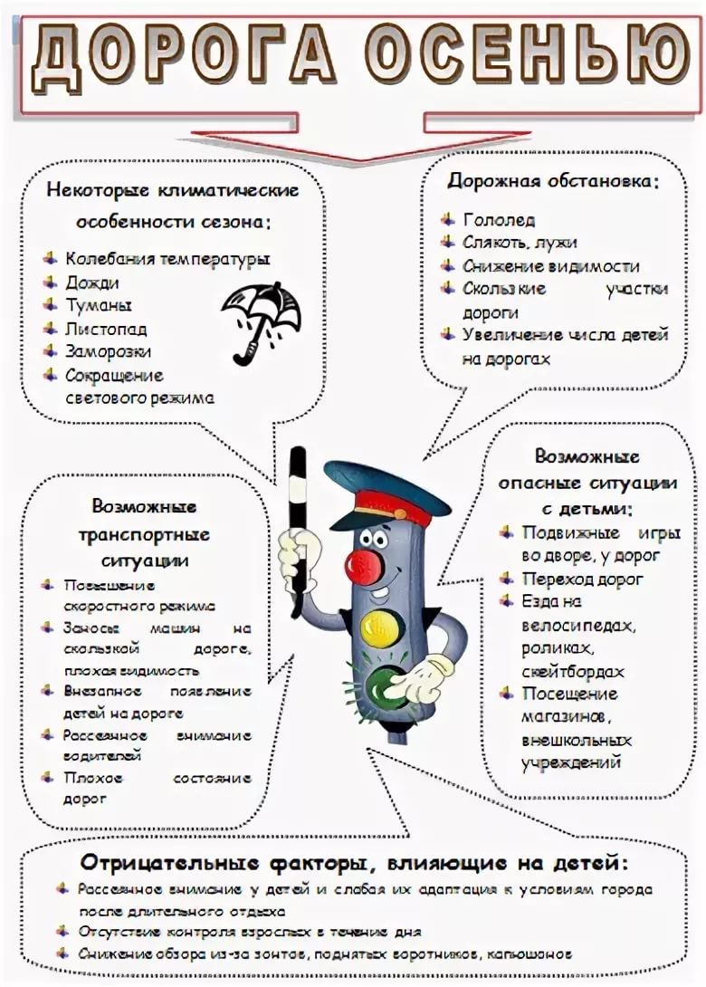 Памятка Дорога осенью